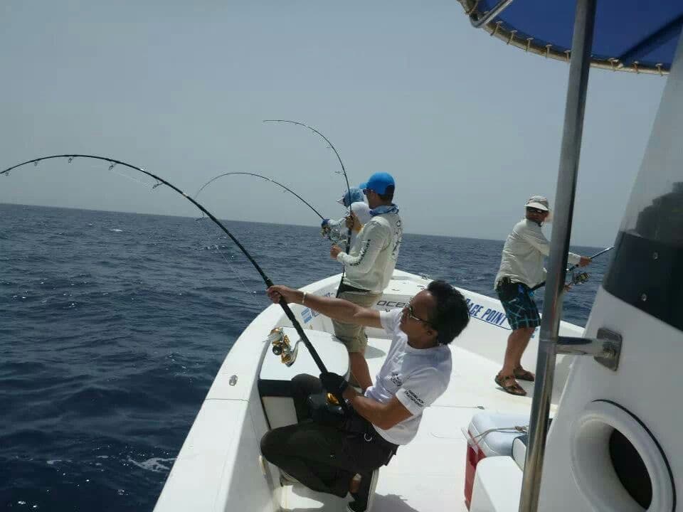 A fishing trip by boat in the middle of the Red Sea